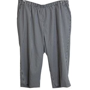 Allison Daley Womens Cropped Pull On Pants Size 22W Black White Gingham Pockets